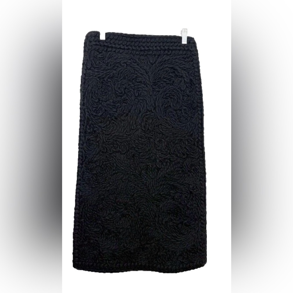 Zara Black Crochet Pencil Skirt Lined